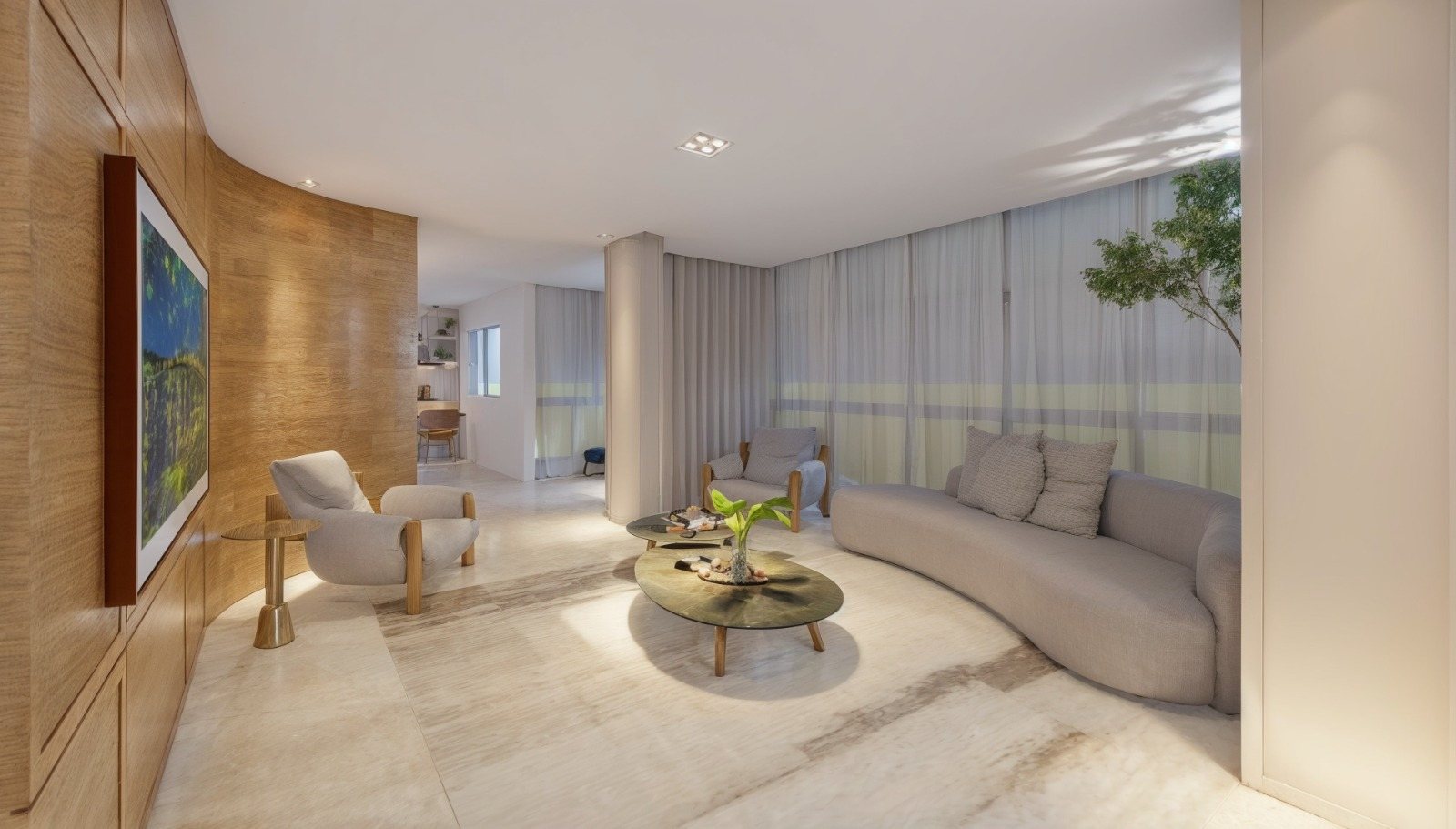 Sala de estar projetada por Tatiana Lima